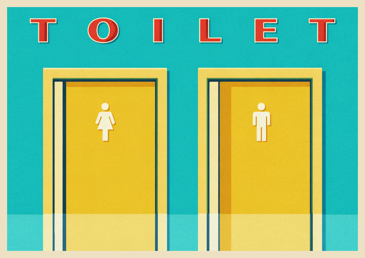 Affiche WC rétro Ladies et Gents