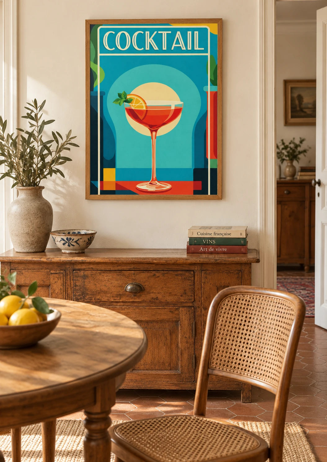 Affiche bar à cocktails de style art déco années 1920, A2, vue éloignée