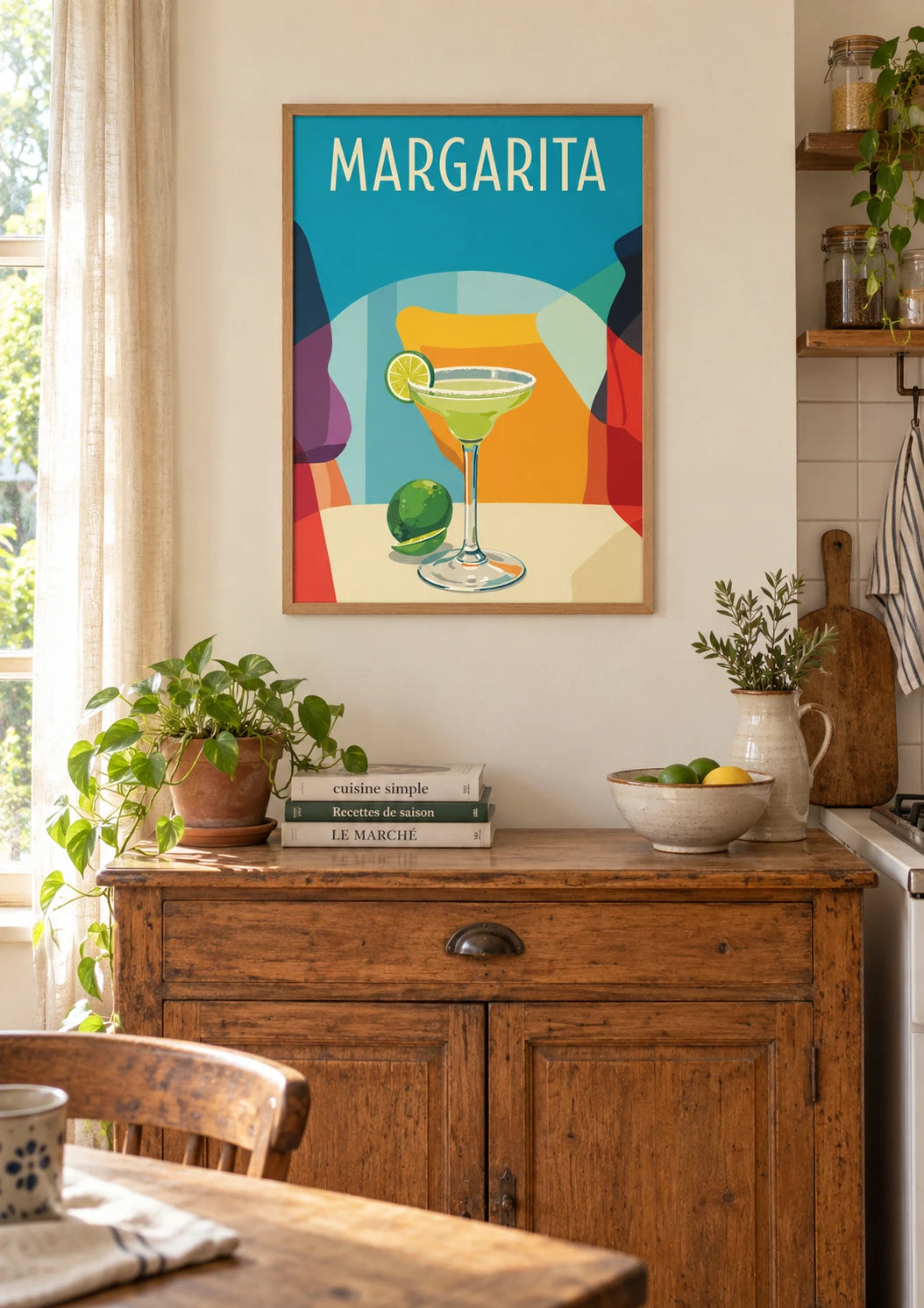 Mise en situation de Affiche margarita rétro années 1950 style art déco