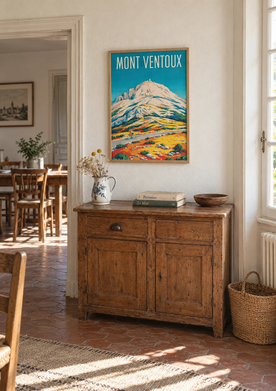Affiche cyclisme Mont Ventoux montagne vintage, A2, vue éloignée
