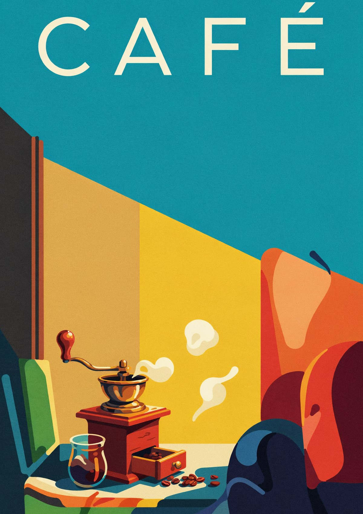 Affiche moulin à café Le Moulin Café authentique 1900