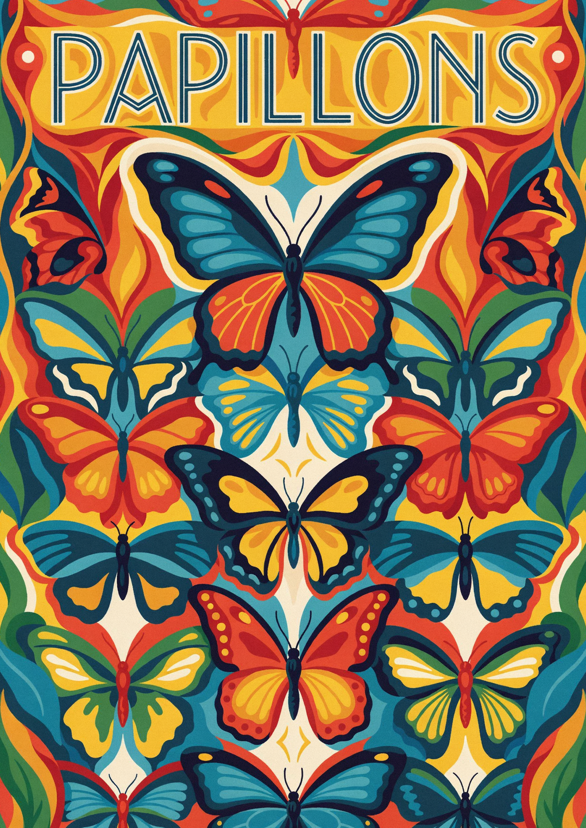 Affiche Papillons collection entomologique vintage