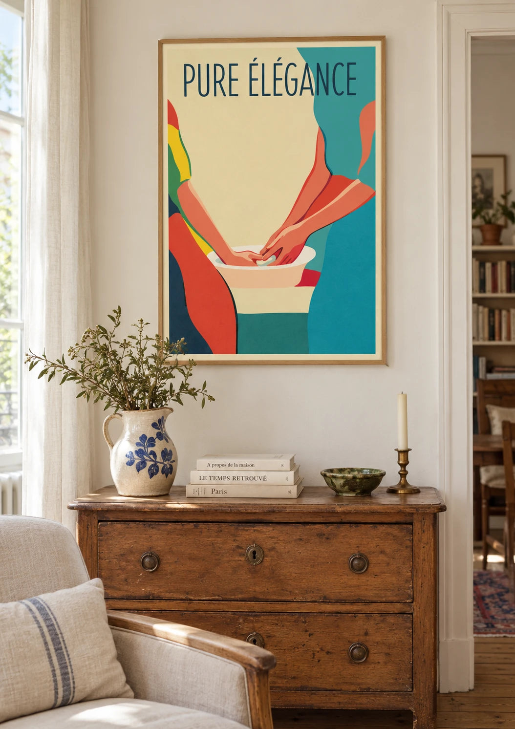 Mise en situation de Affiche savon rétro Pure Elegance