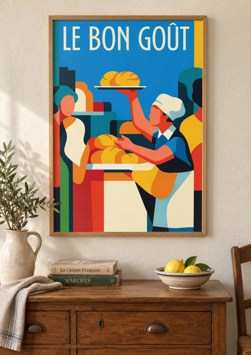 Mise en situation de Affiche boulangerie Le Bon Goût de la Maison Art Déco