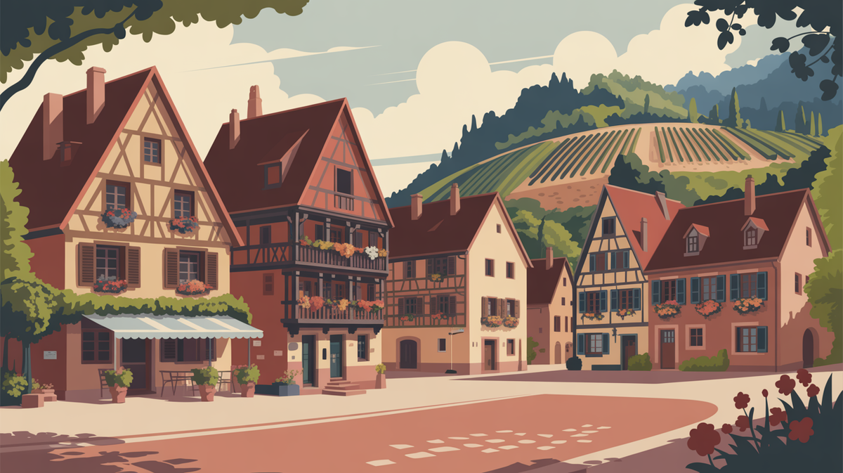 Illustration vintage alsace