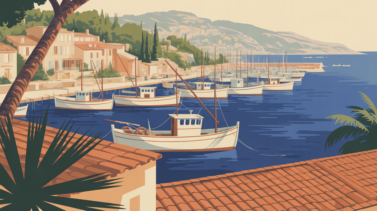 Illustration vintage bandol