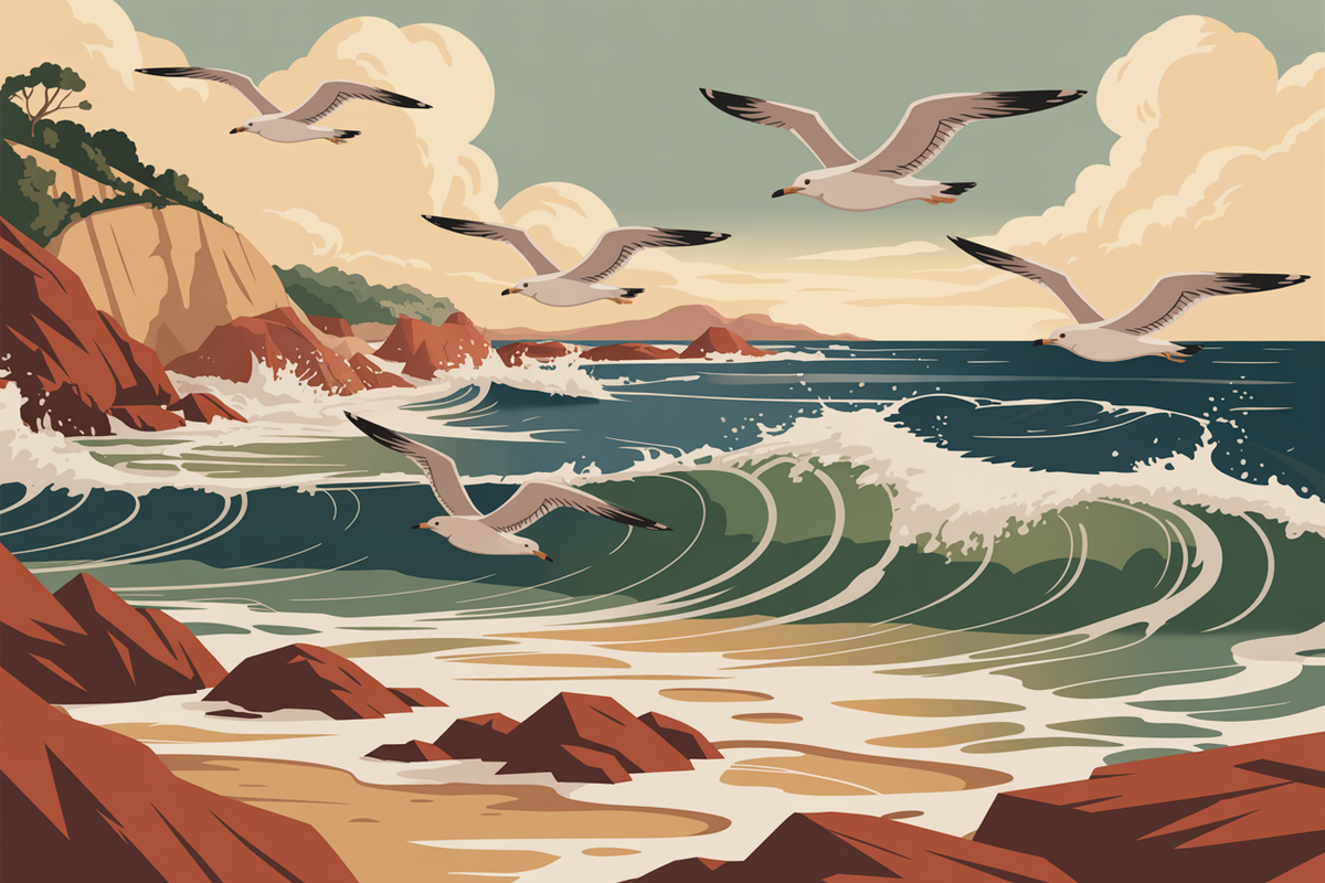 Illustration bord de mer