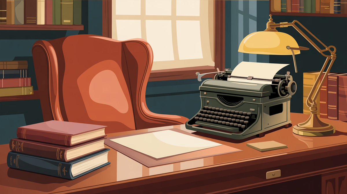 Illustration vintage bureau
