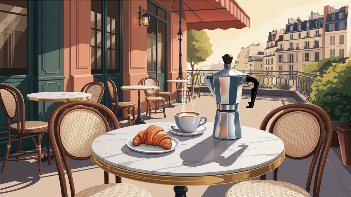 Illustration vintage cafe