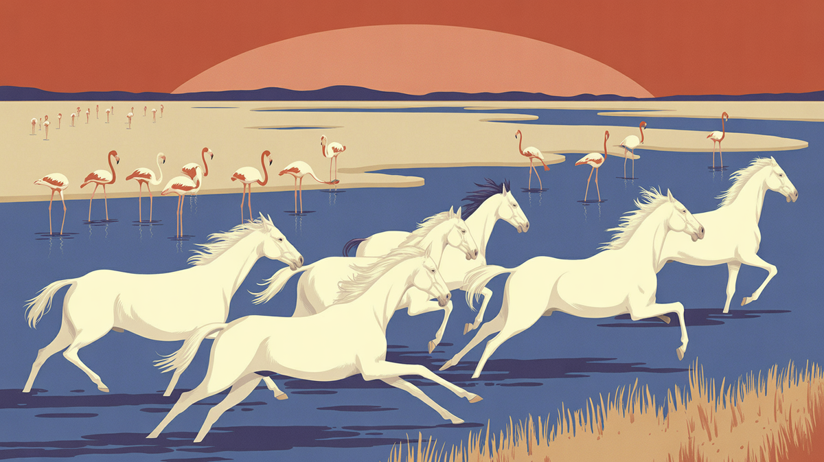 Illustration vintage camargue