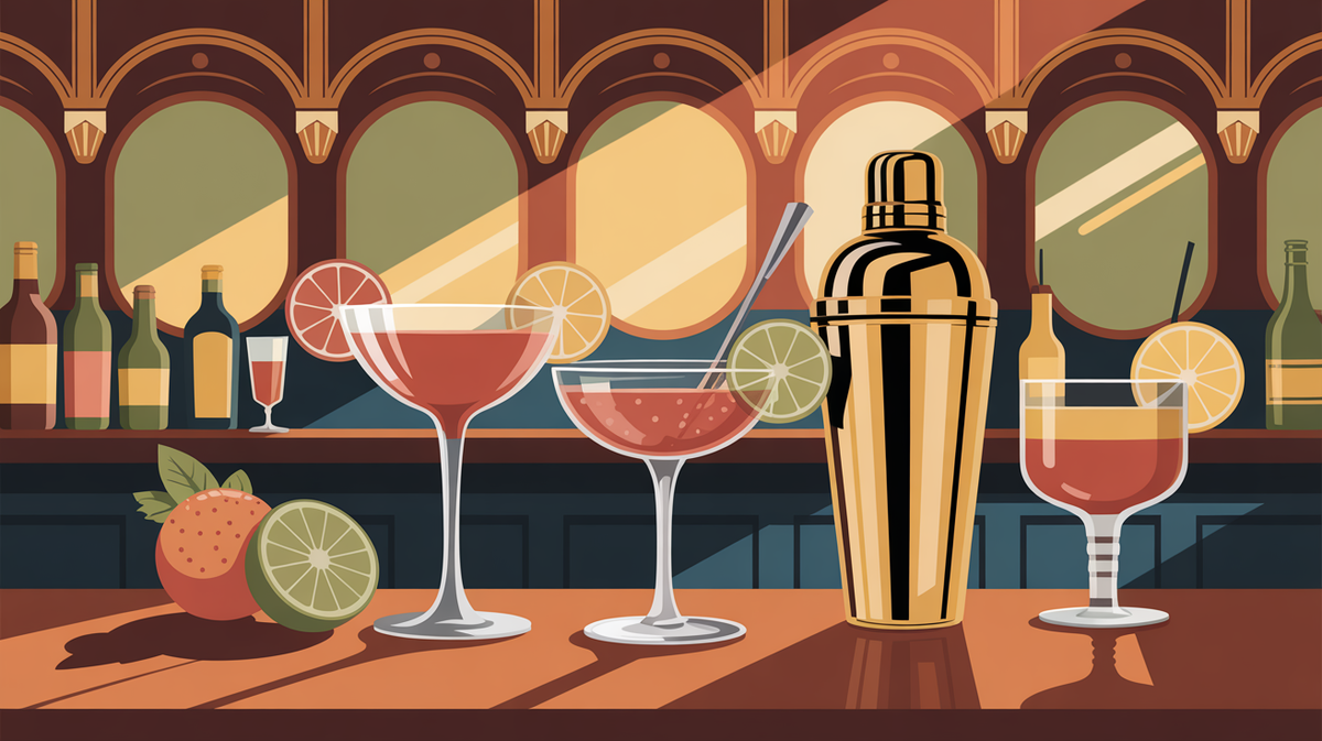 Illustration vintage cocktail