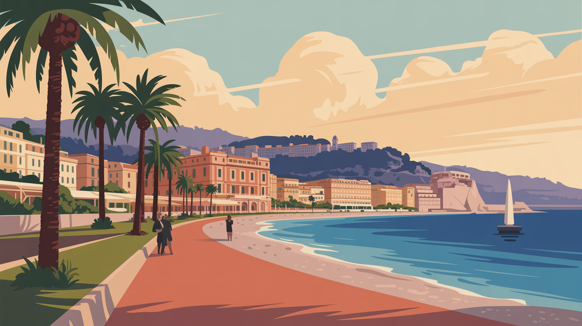 Illustration vintage cote dazur