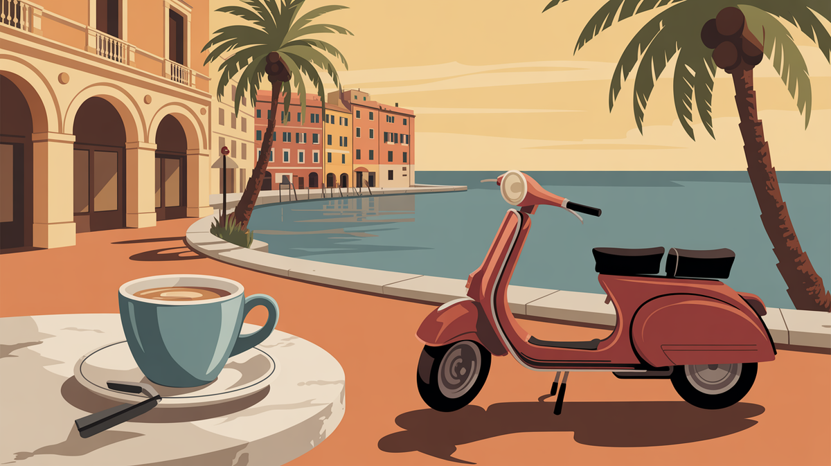 Illustration vintage dolce vita