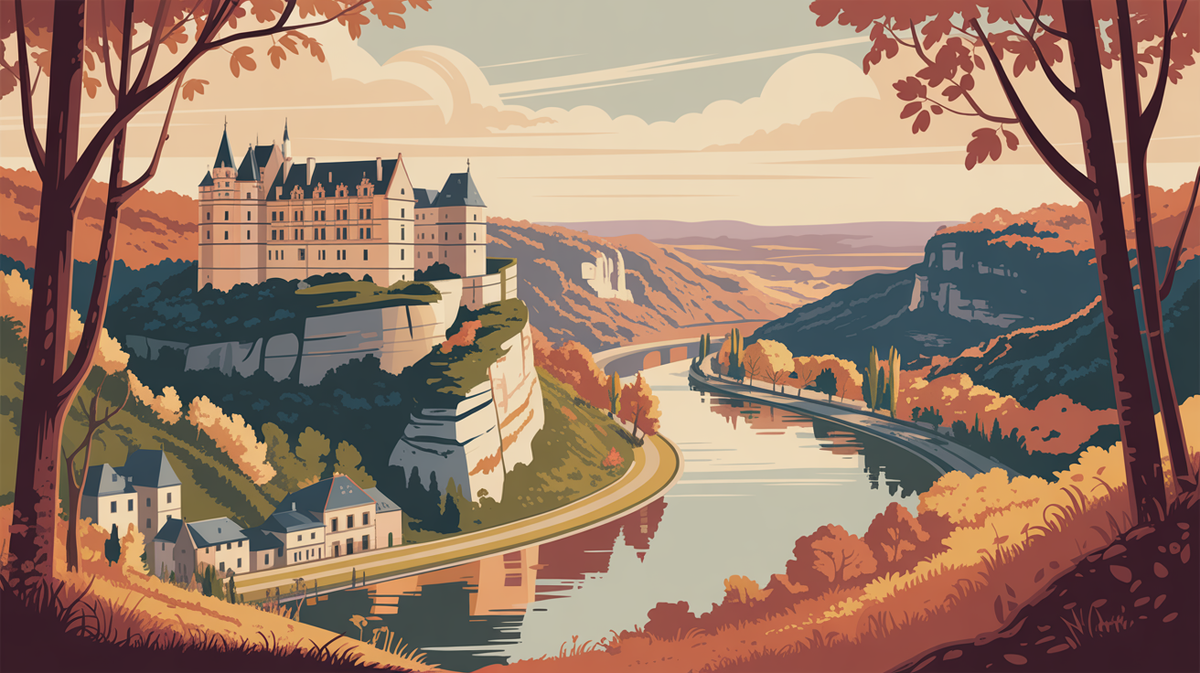 Illustration vintage dordogne