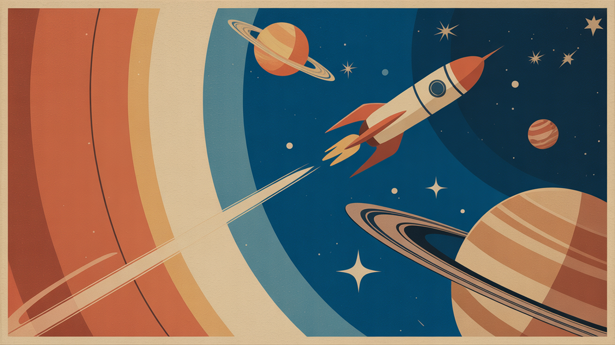 Illustration vintage espace