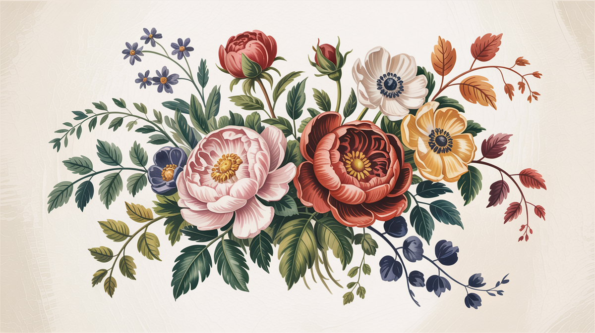 Illustration vintage fleurs