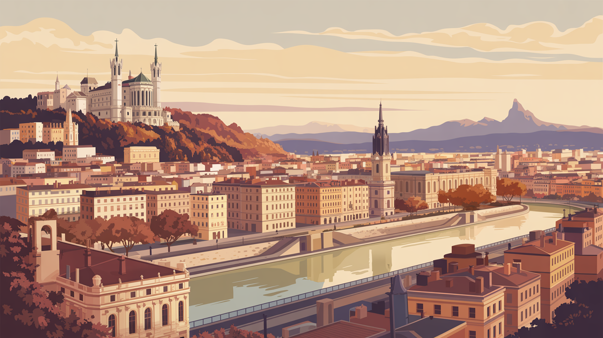 Illustration vintage lyon