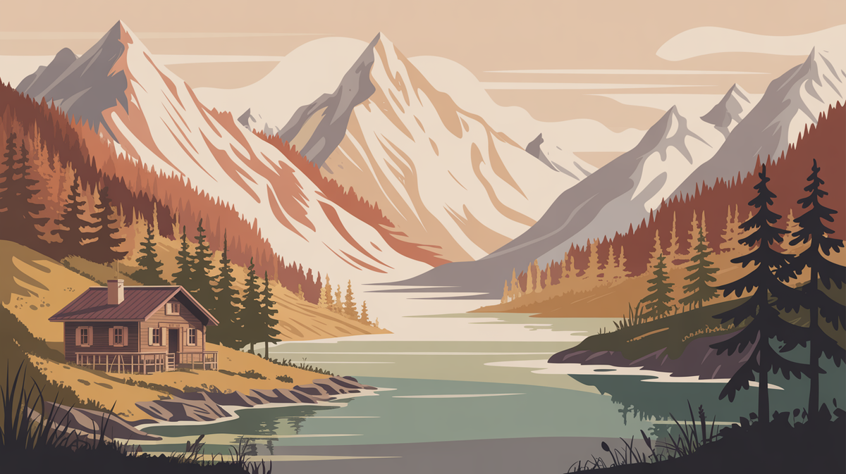 Illustration vintage montagne