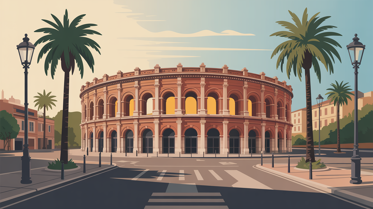 Illustration vintage nimes