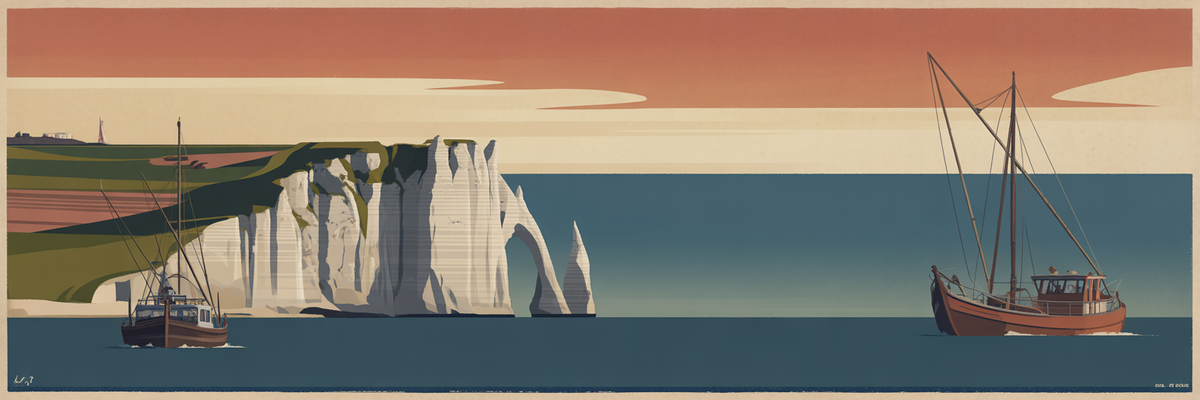 Illustration vintage normandie