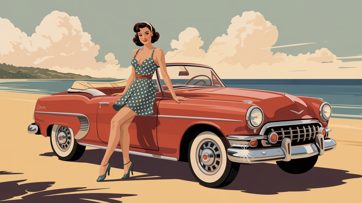 Illustration vintage pin up vintage