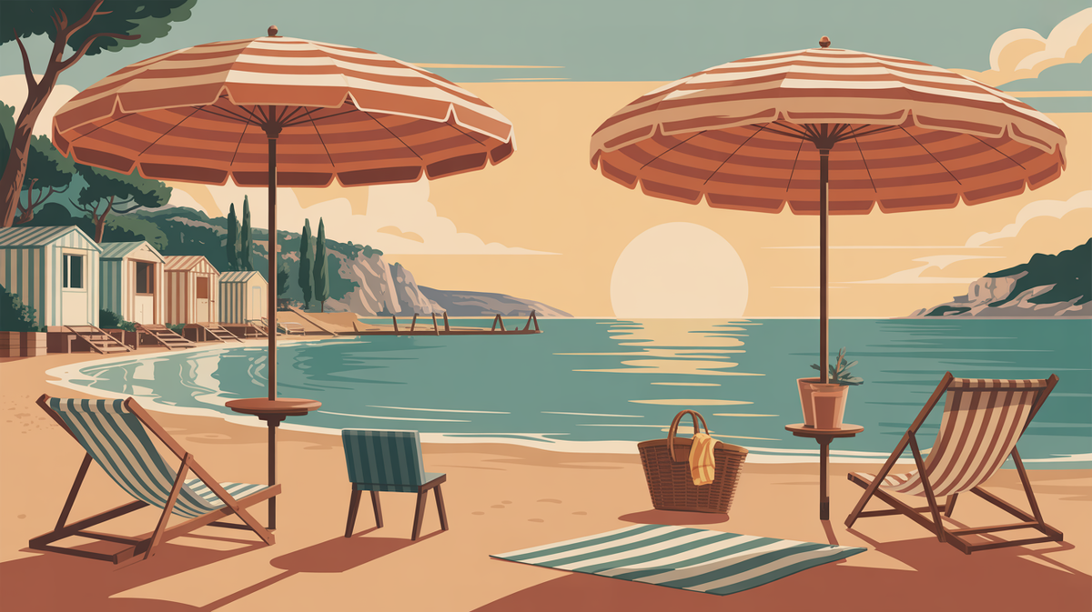 Illustration vintage plage