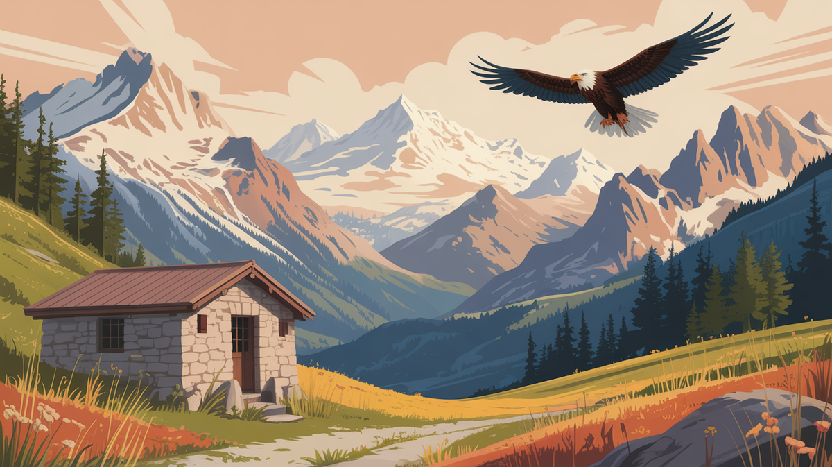 Illustration vintage pyrenees