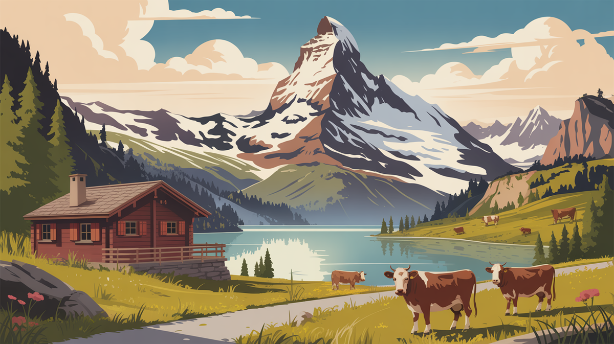 Illustration vintage suisse