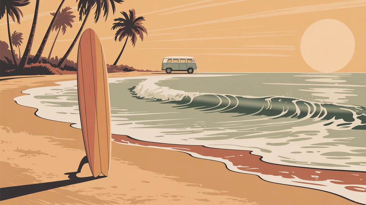 Illustration vintage surf