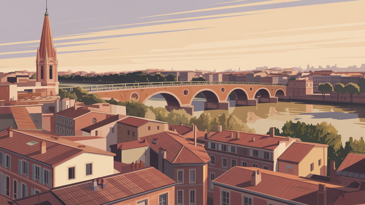 Illustration vintage toulouse