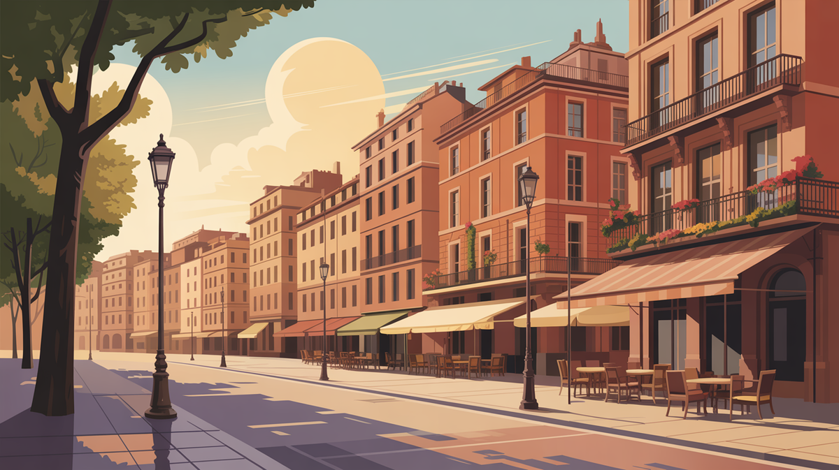 Illustration vintage ville