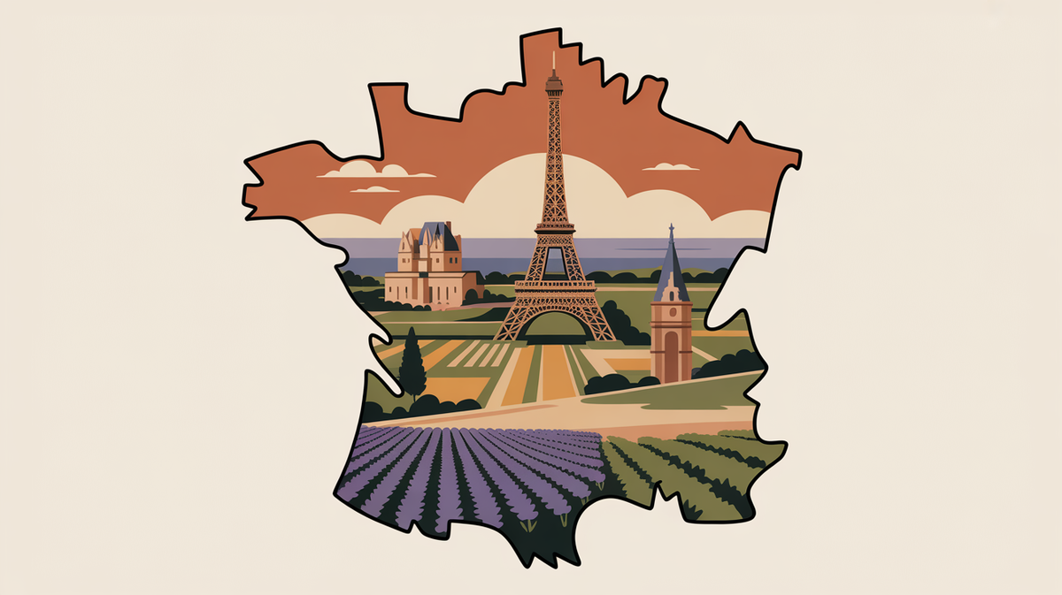 Illustration vintage villes de france