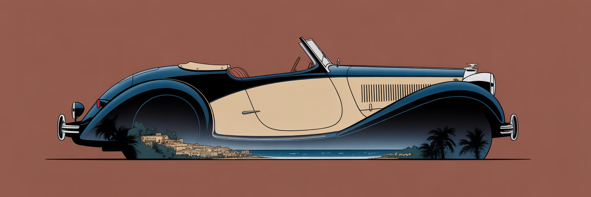 Illustration vintage voiture