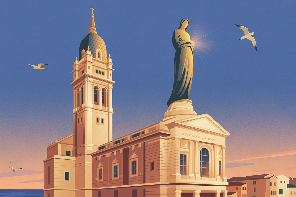 Notre-Dame de la Garde basilique avec Vierge dorée