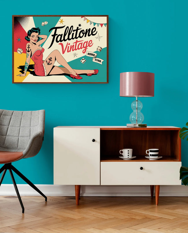 Affiche pin-up et tatouages vintage