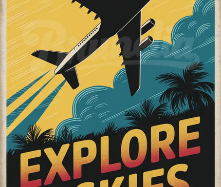 affiche vintage dynamique aérien