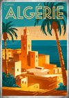 Affiche touristique Algérie kasbah méditerranéenne style Art Déco