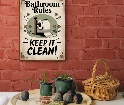 affiche déco WC rustique copie