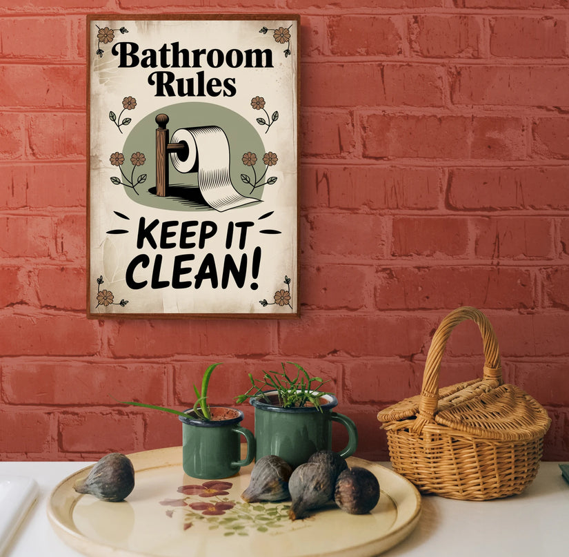 affiche dĂ©co WC rustique copie