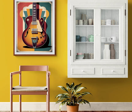 Affiche vintage guitare électrique