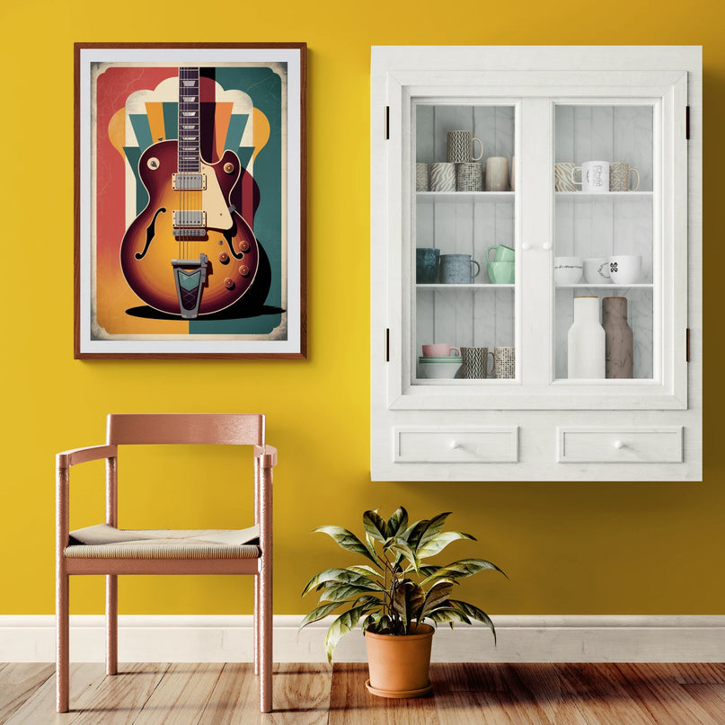 Affiche vintage guitare électrique