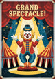 Affiche Clown Grand Spectacle vintage rétro Cirque