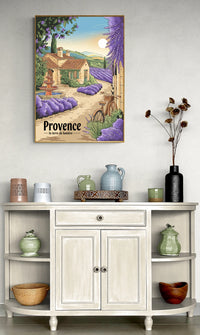 Affiche Champs de Lavande en Provence la terre de lumière