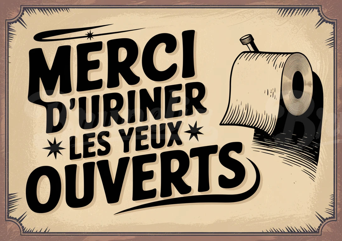 affiche vintage wc