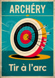 Affiche de tir à l'arc style rétro art déco