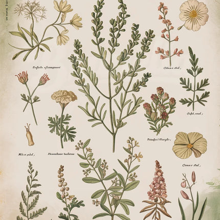 affiche herbier vintage
