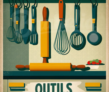 affiche vintage ustensiles de cuisine 1