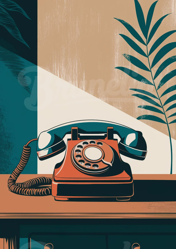 Affiche vintage téléphone à cadran 1