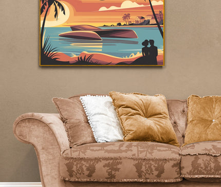 Affiche promenade maritime vintage