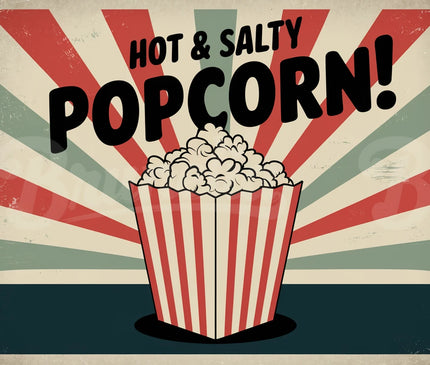 Affiche pop-corn salé rétro